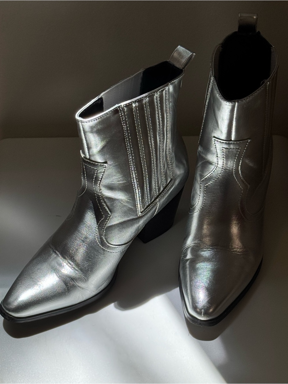 Glamorous Silver Western Boots